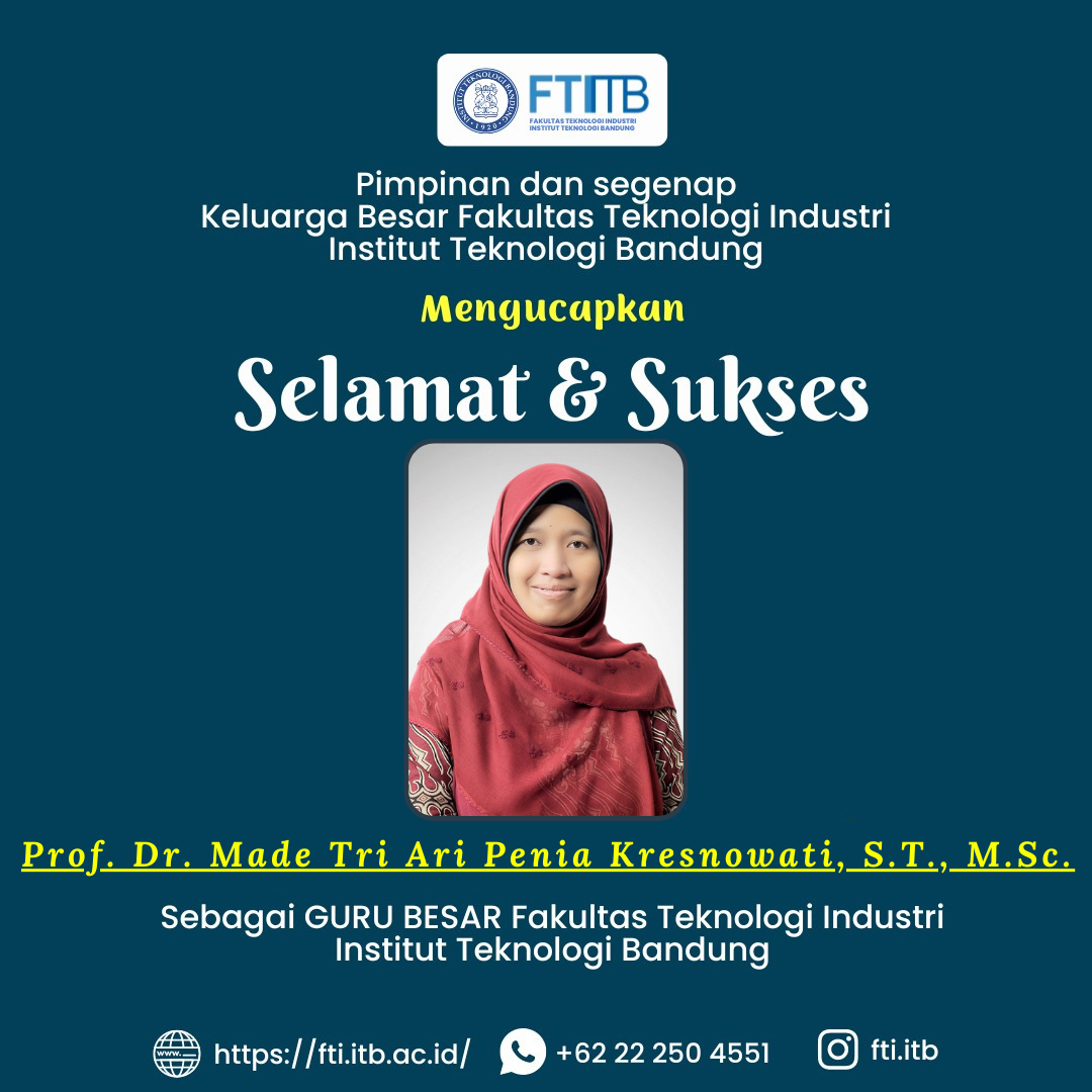 Ucapan Selamat Guru Besar Prof. Dr. Made Tri Ari Penia Kresnowati, S.T., M.Sc.