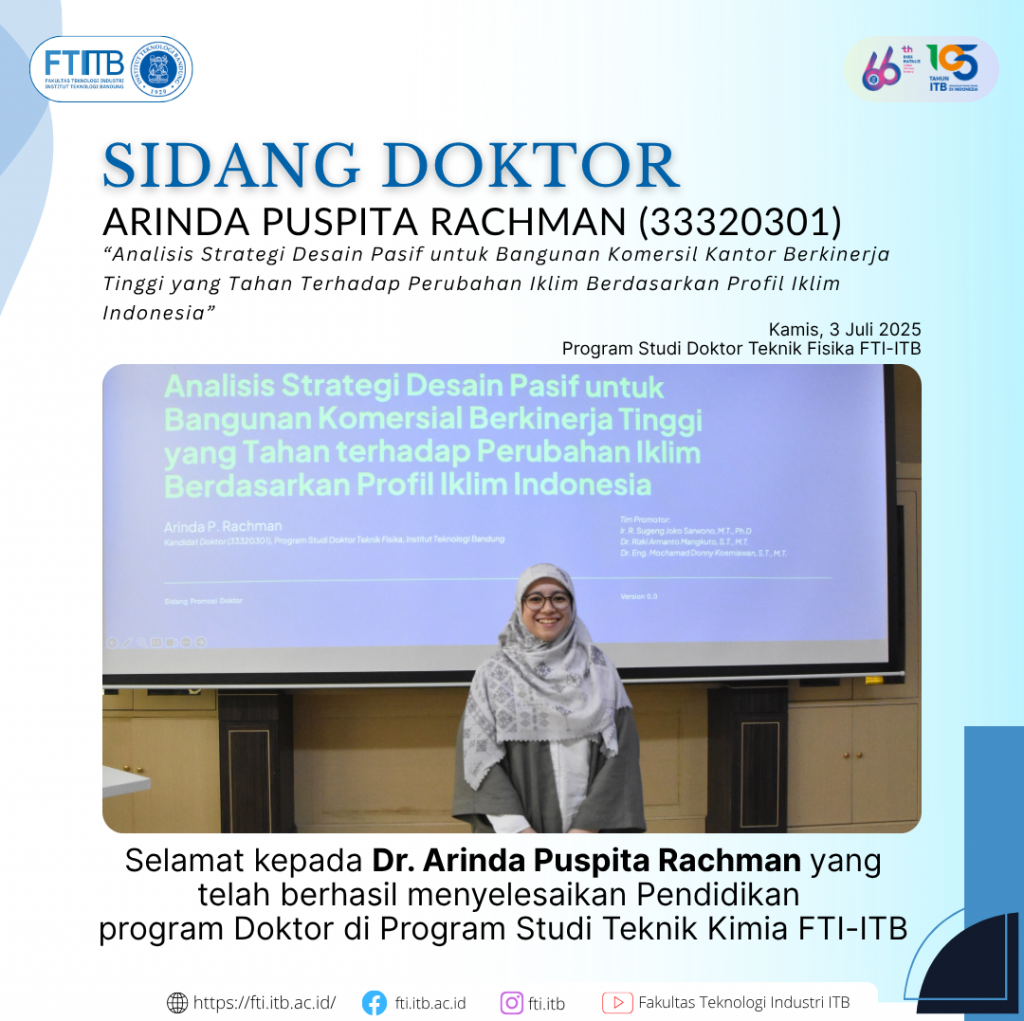 Selamat atas sidang pendidikan Program Doktor FTI-ITB